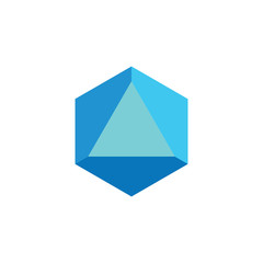 simple blue diamond 3d logo vector