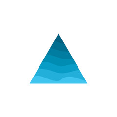 Fototapeta premium simple 3d blue waves triangle logo vector