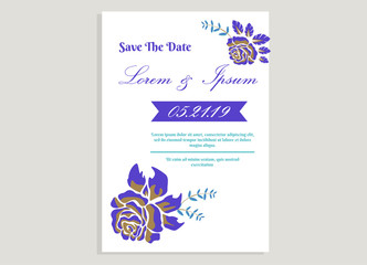 weeding invitation 10, romantic style with rose flower background