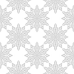 Floral seamless pattern. Gray and white background