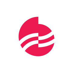 abstract letter b stripes geometric circle logo