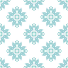 Fototapeta na wymiar Floral seamless pattern. Blue flowers on white background