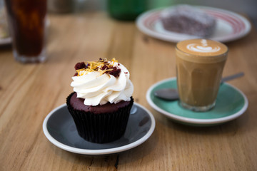 Red Velvet Cupcake on the table