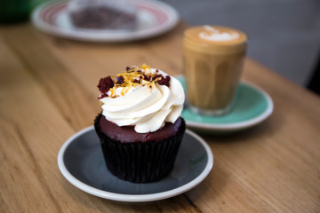 Red Velvet Cupcake on the table
