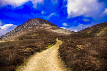 Route to Mount Keen in Cairngorm Mountains. Angus, Scotland, UK.