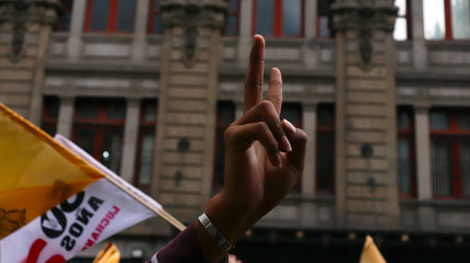 Protesta, dos de octubre, gente, México, niños, paz