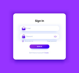 The login page. Purple gradient. Sign in form. - 247284802