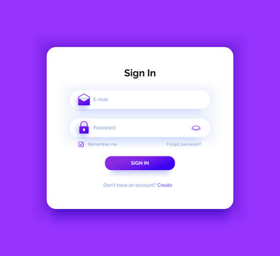 The login page. Purple gradient. Sign in form.