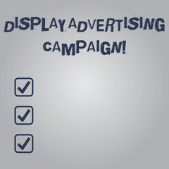 Writing note showing Display Advertising Campaign. Business photo showcasing conveys a commercial message using graphics Blank Color Rectangular Shape with Round Light Beam Glowing in Center