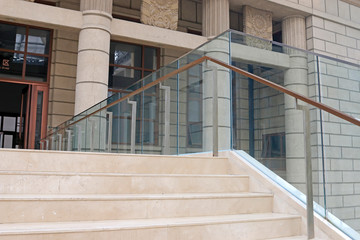 stairs and glass column board