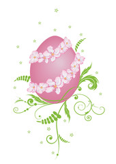 Easter illustration with egg and apple