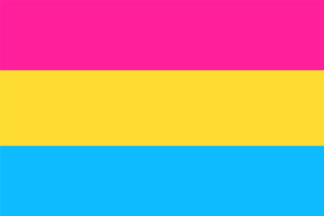 Pansexual movement lgbt symbol color flat flag. Sexual minorities, gays and lesbians