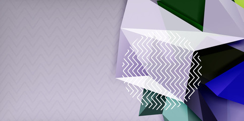 Fototapeta premium Vector triangular 3d geometric shapes background, modern poster design