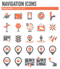 Navigation icon set on white background for graphic and web design, Modern simple vector sign. Internet concept. Trendy symbol for website design web button or mobile app