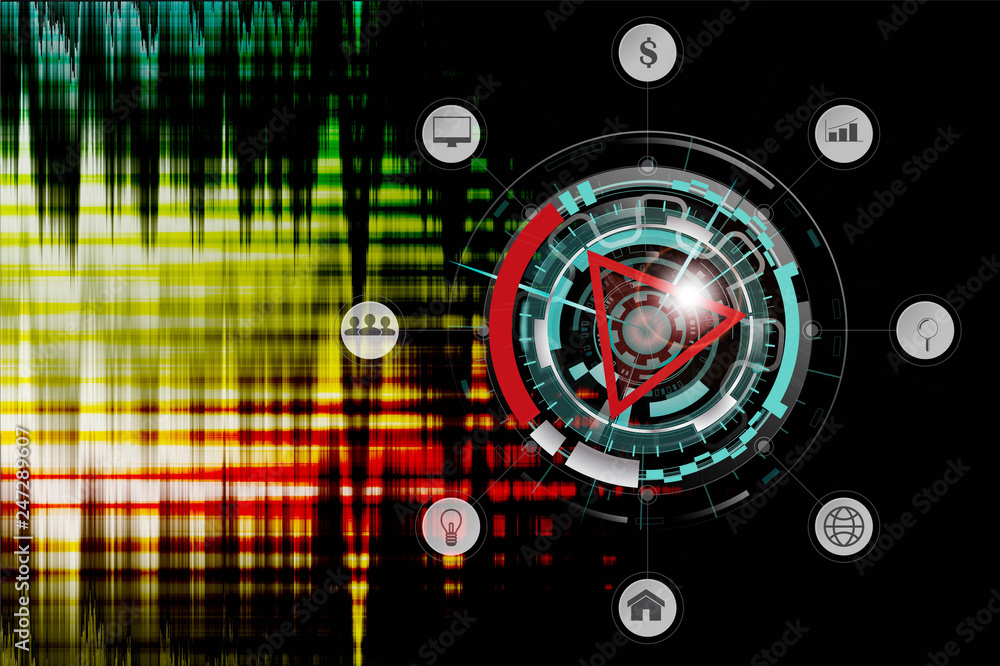 Wall mural abstract technology background hi-tech communication concept. sci-fi futuristic hud. illustration of