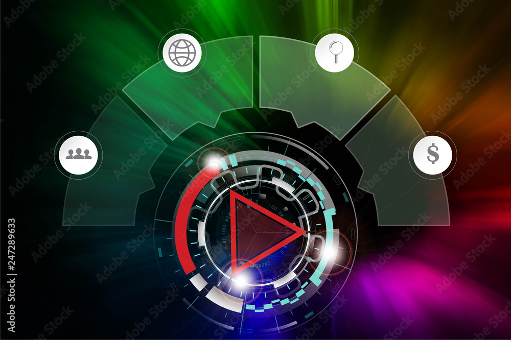 Wall mural abstract technology background hi-tech communication concept. sci-fi futuristic hud. illustration of