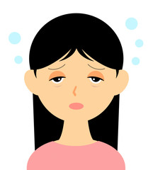 寝不足の女性