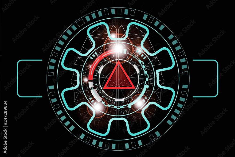 Wall mural abstract technology background hi-tech communication concept. sci-fi futuristic hud. illustration of