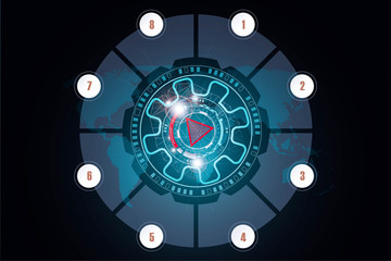 Abstract technology background Hi-tech communication concept. Sci-Fi Futuristic HUD. illustration of scientific visualization