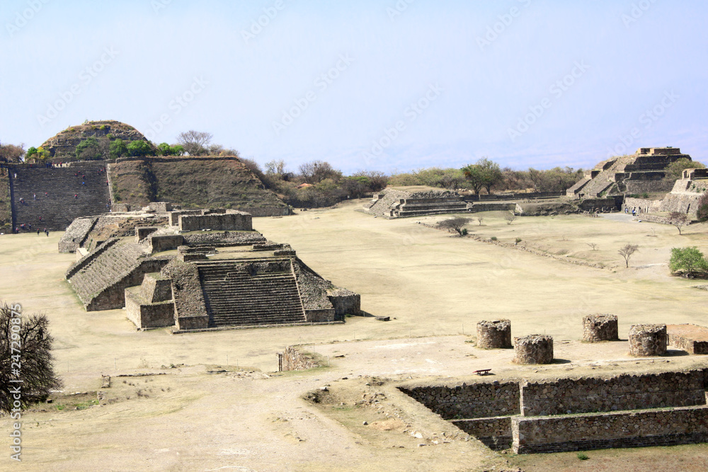 Sticker Mayan pyramids in Monte Alban, Oaxaca, Mexico