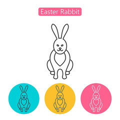 Easter Bunny line icon.