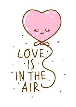 Love concept with heart air balloon
