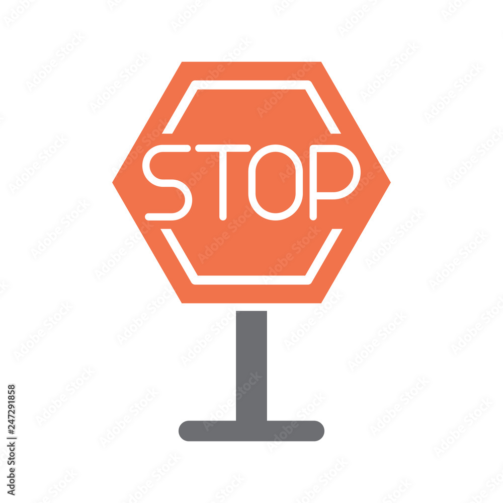 Poster navigation stop sign icon on white background for graphic and web design, modern simple vector sign.