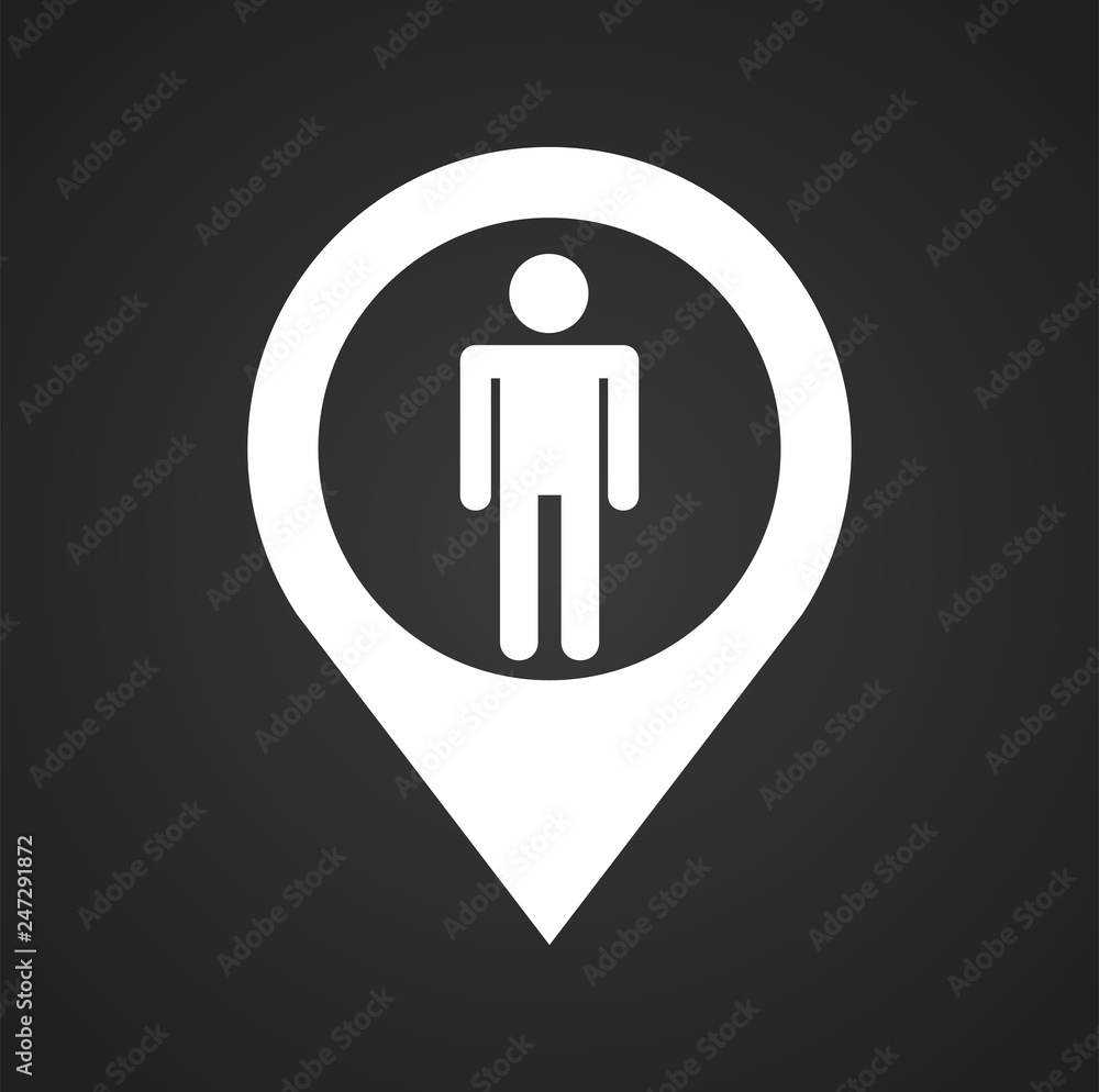 Poster checkpoint person icon on black background for graphic and web design, modern simple vector sign. in