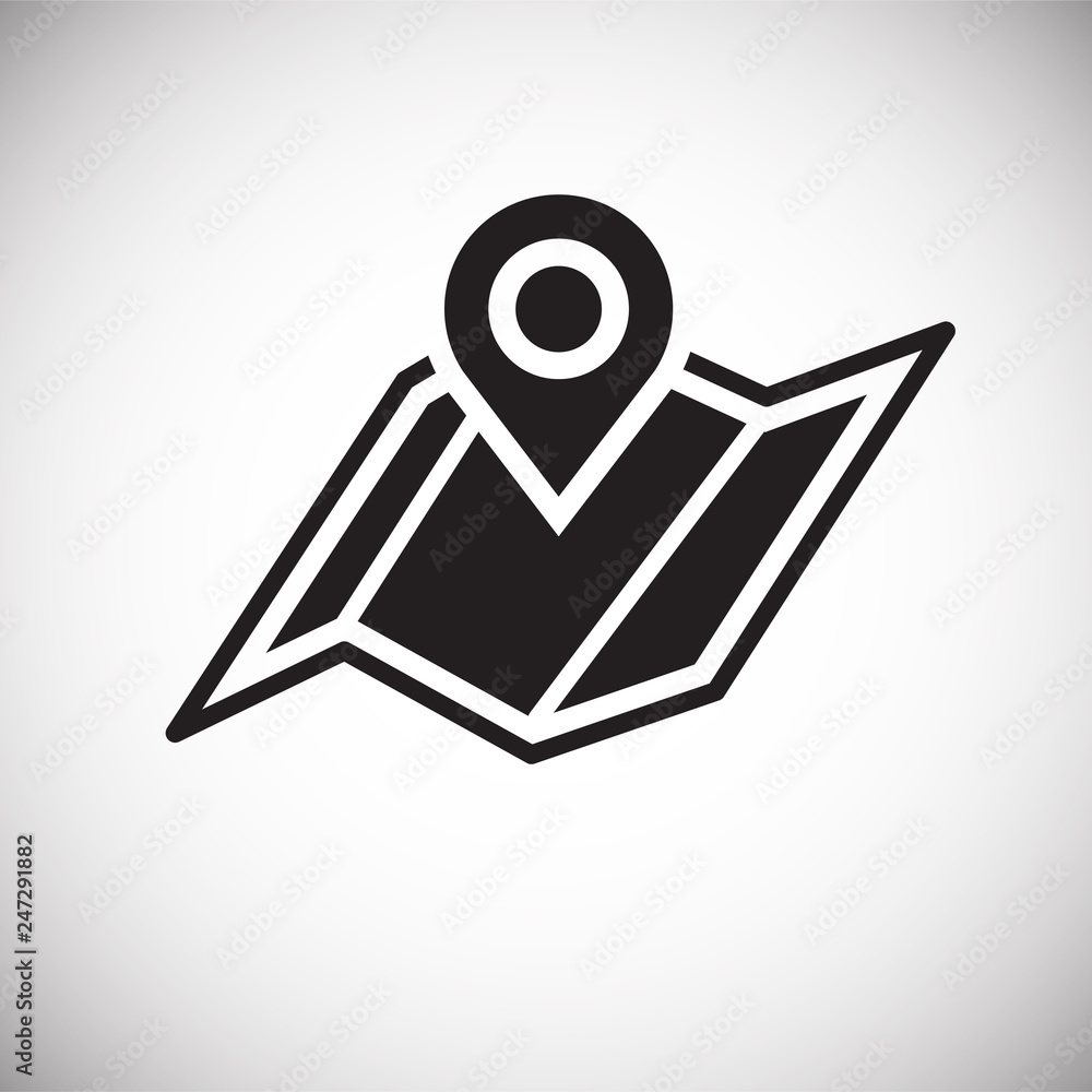 Poster navigation map icon on white background for graphic and web design, modern simple vector sign. inter