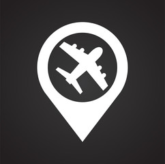 Obraz premium Checkpoint airport icon on black background for graphic and web design, Modern simple vector sign. Internet concept. Trendy symbol for website design web button or mobile app