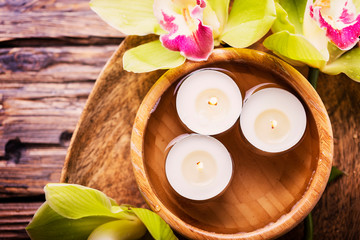 orchid and candles