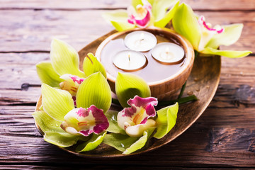 orchid and candles