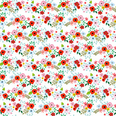 Fashionable pattern in small flowers. Floral seamless background for textiles, fabrics, covers, wallpapers, print, gift wrapping and scrapbooking. Raster copy 