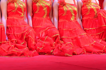 red dance skirt