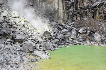 The crater of volcano Sibayak