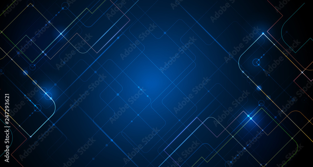 Aufkleber vector illustration technology with line pattern over dark blue background. modern hi-tech digital t