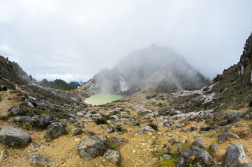 The crater of volcano Sibayak