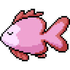 Fototapeta premium vector pixel art heart fish