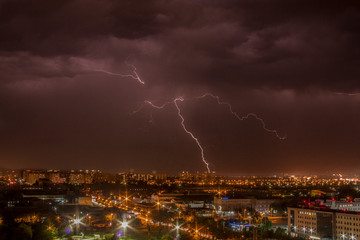 Naklejka na ściany i meble thunderstorm over Krasnodar
