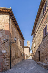 Fototapeta na wymiar Beautiful view of the medieval village of Monticchiello, Siena, Tuscany, Italy