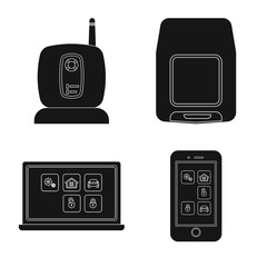 Vector illustration of office and house sign. Collection of office and system vector icon for stock.