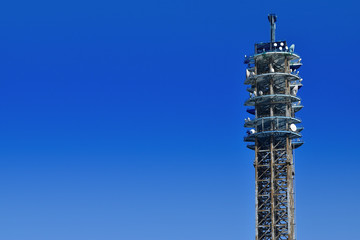Electric wave broadcast steel tower for the data communication of Japan