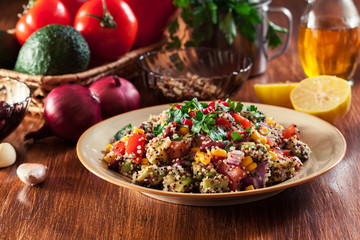Mexican salad with quinoa and vegetables