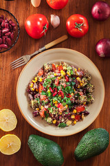 Mexican salad with quinoa and vegetables
