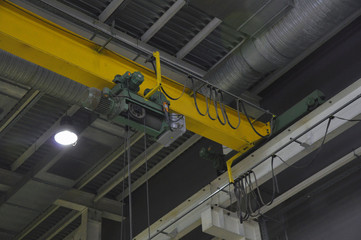 Metallic industrial hook for lifting heavy thing in the factory