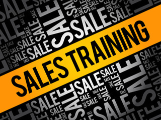 Sales Training word cloud collage, business concept background