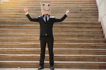 Masked businessmen are ready.

