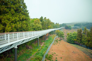 Fototapeta na wymiar Part of a 1.2km long skywalk at Cingjing Farm in Nantou County's Renai Township, Taiwan.