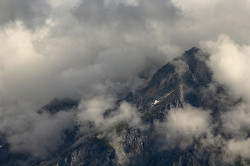 Mountain Peak Obscured By Clouds