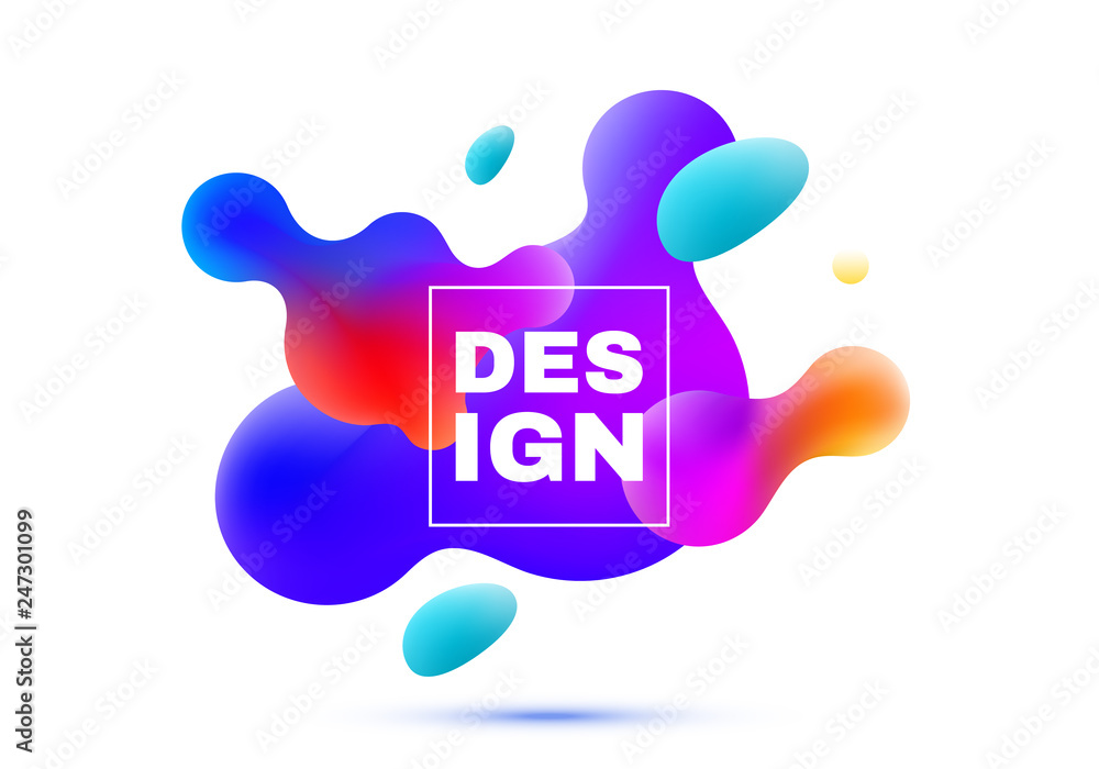 Poster Modern 3d abstract gradient shapes composition. Dynamic Fluid design banner for poster. Abstract vector background.